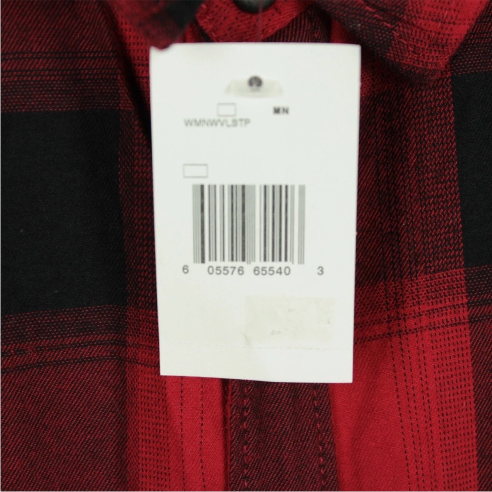 GUESS Snap On Flannel Button Down SLIM Fit Shirt Mens XL Red Black Plaid L/S NWT - Picture 5 of 11